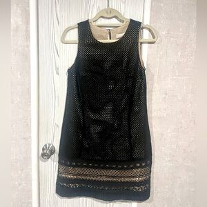 Loft black cotton lace sheath with nude lining. NWT size 4